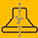 A yellow triangle with a black line going through it. AI generated content