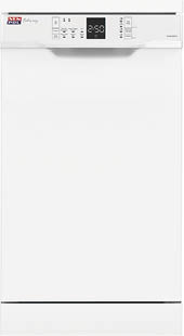 A white dishwasher with a control panel on top. AI generated content