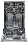 A stainless steel dishwasher with a glass door. AI generated content