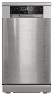 A stainless steel dishwasher with a control panel on the top. AI generated content