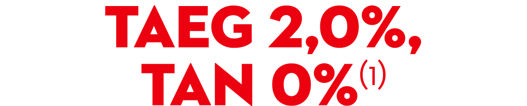TAEg 2,0%, tan 0%(1)