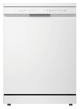 A white dishwasher with a glass door. AI generated content
