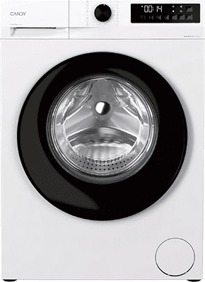 A white washing machine with a glass door. AI generated content