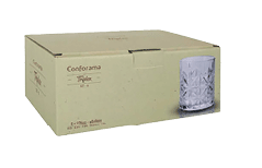 A box and a glass are shown side by side. AI generated content