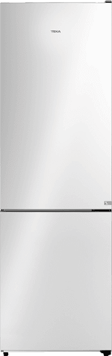 A white refrigerator is shown in a room. AI generated content