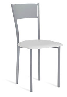 A white chair with metal legs and a white seat. AI generated content