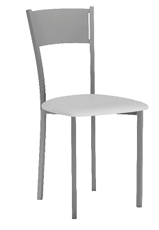 A white chair with metal legs. AI generated content