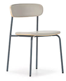 A chair with a wooden back and metal legs. AI generated content