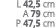L 42,5 cm A 79 cm P 47,5 cm