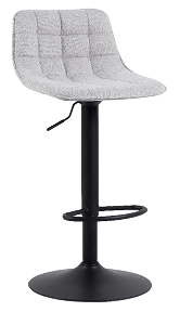 A black stool with a silver base and a white seat. AI generated content