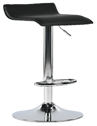 A black stool with a silver base. AI generated content