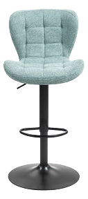 A blue chair with a black base. AI generated content