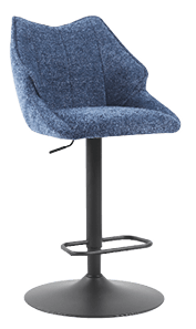 A blue chair with a black base. AI generated content