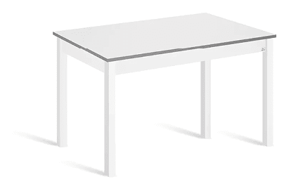 A white desk with a shelf underneath. AI generated content