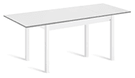 A white desk with a glass top. AI generated content