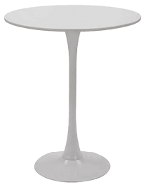 A white table with a round top. AI generated content