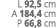 L 92,5 cm A 184,4 cm P 66,8 cm