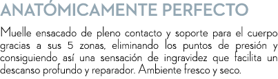 Anat micamente Perfecto Muelle ensacado de pleno contacto y soporte para el cuerpo gracias a sus 5 zonas, eliminando ...