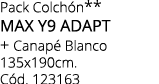 Pack Colch n** MAX y9 ADAPT + Canap Blanco 135x190cm. C d. 123163
