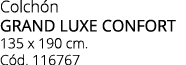 Colch n grand luxe confort 135 x 190 cm. C d. 116767