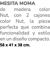 Mesita MOMA de madera color Nut, con 2 cajones color Nut, la pieza perfecta que combina funcionalidad y estilo en un ...