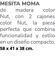 Mesita MOMA de madera color Nut, con 2 cajones color Nut, la pieza perfecta que combina funcionalidad y estilo en un ...