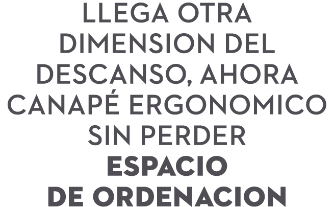 llega otra dimension del descanso, ahora canap ergonomico sin perder espacio de ordenacion