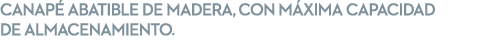 CANAP ABATIBLE DE MADERA, CON M XIMA CAPACIDAD DE ALMACENAMIENTO.