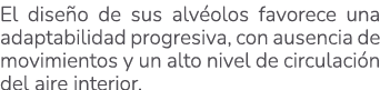 El dise o de sus alv olos favorece una adaptabilidad progresiva, con ausencia de movimientos y un alto nivel de circu...
