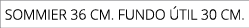 Sommier 36 cm. fundo til 30 cm.
