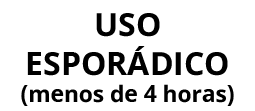Uso espor dico (menos de 4 horas)