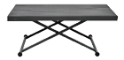 A gray metal folding table with a black frame. AI generated content