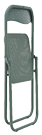 A metal folding chair with a mesh seat and back. AI generated content
