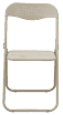 A white folding chair is open and sitting on a white background. AI generated content