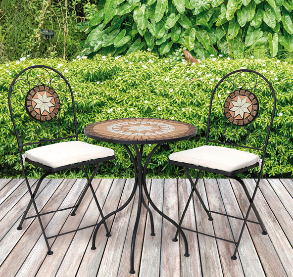 Wooden decking and plant garden decorative.