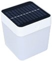 A white box with a solar panel on top. AI generated content