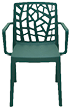 A green chair with a patterned seat and back. AI generated content