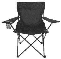 A black chair with a mesh seat. AI generated content
