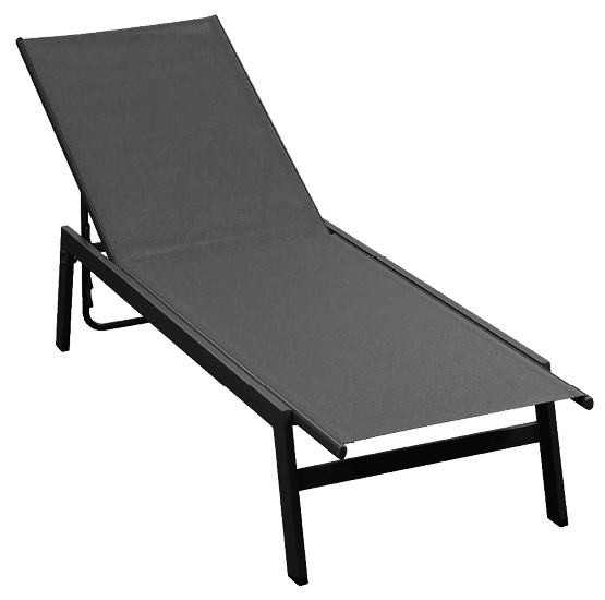 A black lounge chair is shown on a white background. AI generated content
