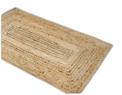 A brown woven placemat with a geometric pattern. AI generated content