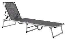 A metal folding bed is open and ready for use. AI generated content