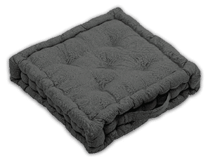 A gray blanket is folded and placed on a white background. AI generated content