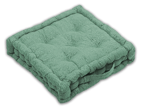 A green towel is folded and placed on a white background. AI generated content