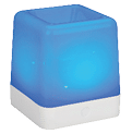 A blue and white object with a light on it. AI generated content