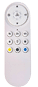 A white remote control is shown next to a white ceiling fan. AI generated content