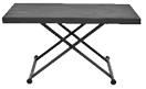 A gray metal folding table with a black frame. AI generated content