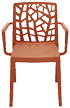 A wooden chair with a woven design on the back. AI generated content