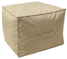 A tan pillow with a zipper on the side. AI generated content