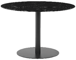 A black table with a marble top. AI generated content