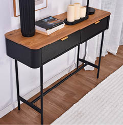 A black table with candles and a picture on it. AI generated content